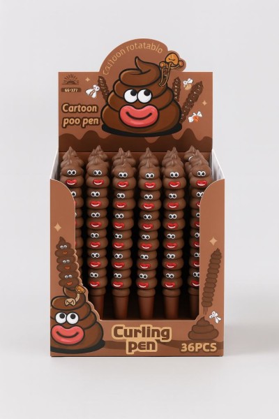 Ручка гелевая "Poop sausage mouth", brown, шоу-бокс 36 шт. 