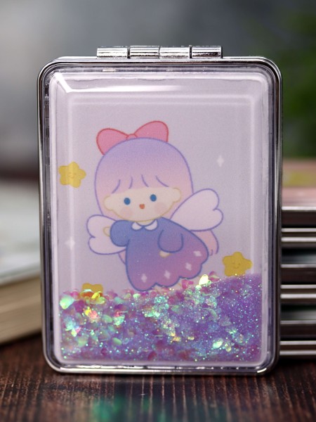 Зеркало-шейкер раскладное "Little angel", purple (8*6 см) 