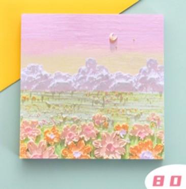 Блок стикер для записей "Scenery", pink