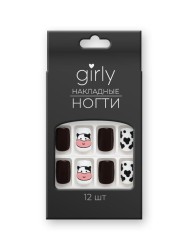 Накладные ногти GIRLY «Dalmatian», 12 шт., с клеевыми пластинами