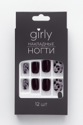 Накладные ногти GIRLY «Dalmatian», 12 шт., с клеевыми пластинами