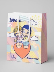 Пакет подарочный "Love is…", (18*22,7*10)