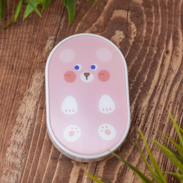 Контейнер для линз "Face bear", pink 