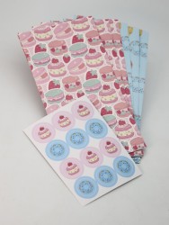 Набор подарочных пакетов+наклейки (6 шт.) "Sweets", 24*13*8