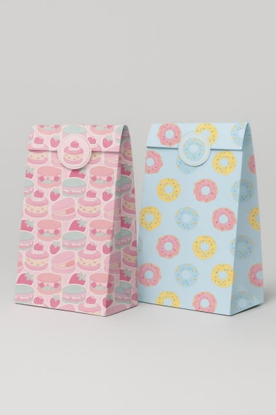 Набор подарочных пакетов+наклейки (6 шт.) "Sweets", 24*13*8 