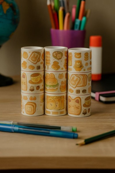 Декоративный скотч "Cute food", mix (4,5см*2м) 