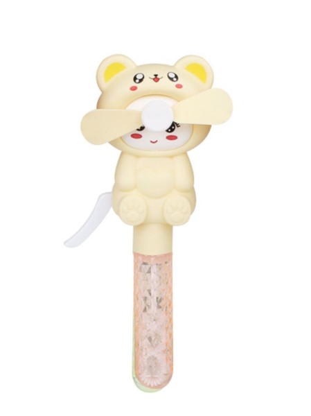 Портативный механический ручной вентилятор «Interesting kitty», yellow 