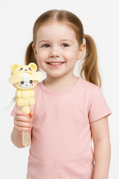 Портативный механический ручной вентилятор «Interesting kitty», yellow 
