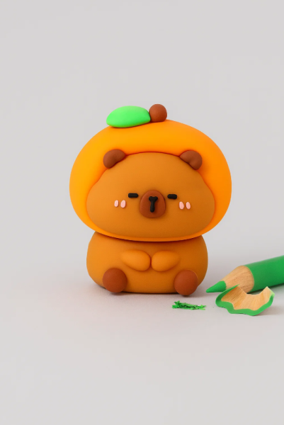 Точилка для карандашей "A capybara in a hat", orange 