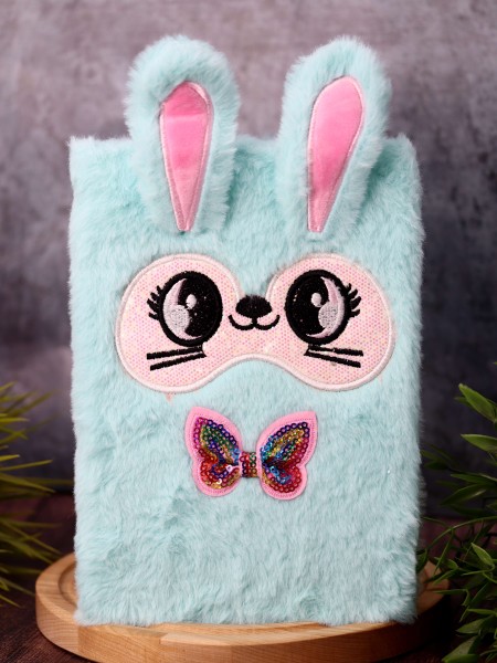 Блокнот плюшевый «Funny hare», blue 