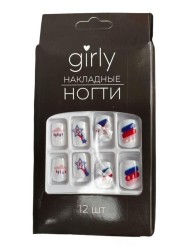Накладные ногти GIRLY «Highlights», 12 шт., с клеевыми пластинами
