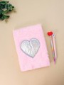 Блокнот плюшевый «Silver heart», pink, 21,5х15 см, плотность 70 гр.