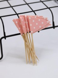 Набор шпажек для канапе 12 шт. "Cute peas", pink (85 мм)