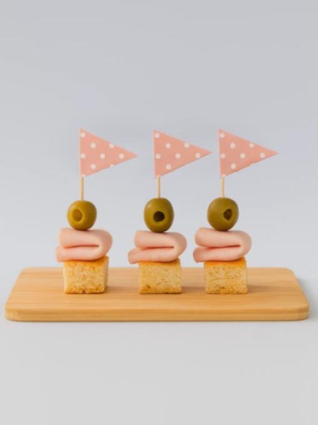 Набор шпажек для канапе 12 шт. "Cute peas", pink (85 мм) 