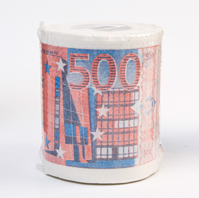 Сувенирная туалетная бумага «500 евро», двухслойная, 25 м (10х9,5 см)