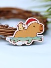 Значок ECO из дерева "Cappy new year! Swimming"