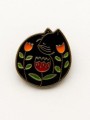Значок металлический iLikeGift "Black cat flower"