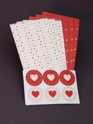 Набор подарочных пакетов+наклейки (6 шт.) "Love", 18*9*5.5