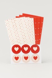 Набор подарочных пакетов+наклейки (6 шт.) "Love", 18*9*5.5
