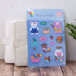 Наклейки "Animals picnic bear", blue