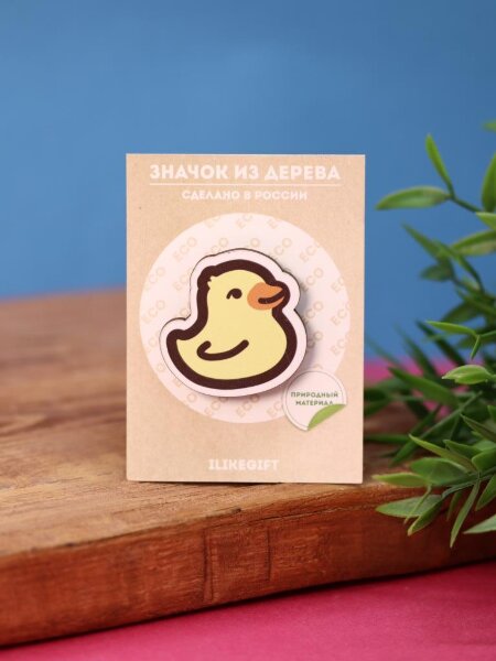 Значок ECO из дерева Lovely duck 