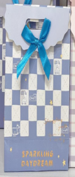 Пакет подарочный (XS) "Pattern chess", blue (16.5*12.5*6)