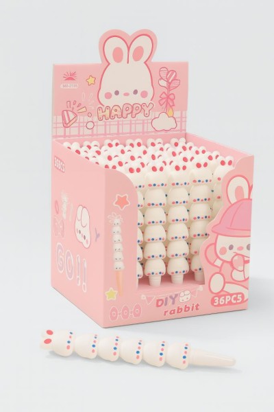 Ручка гелевая  "Go rabbit happy", purple, шоу-бокс 36 шт. 