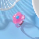 Кольцо акриловое GIRLY "Pink flower", pink (d=1,7 см)