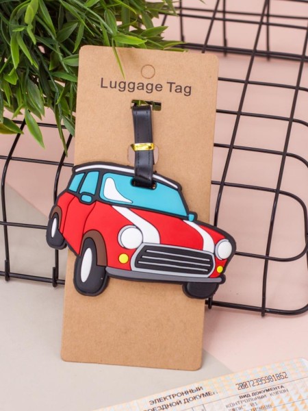 Бирка для багажа "Car", red 