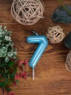 Свеча для торта "Azure glow" цифра 7, (6 см)