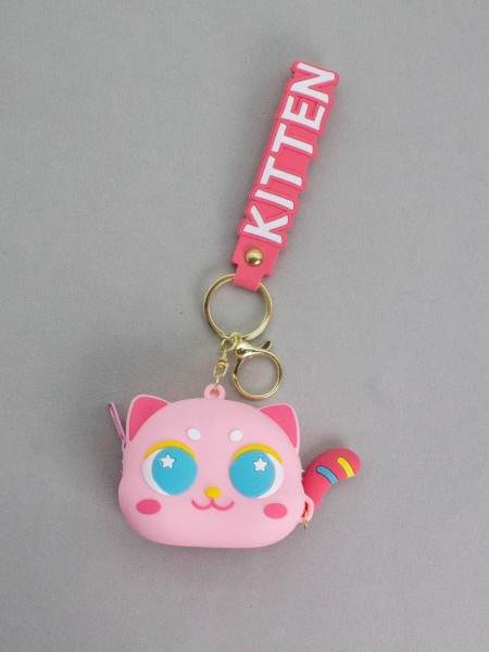 Брелок-кошелёк "Anime kitten", pink (4,5*5 см) 
