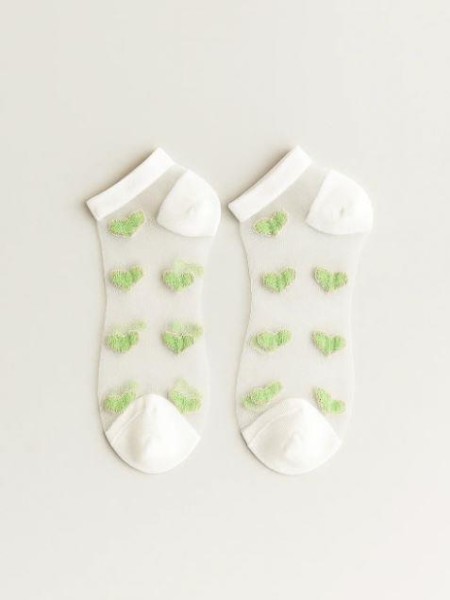Носки iLikeGift «Glass hearts», green, мужские/женские евро размер 35-41 