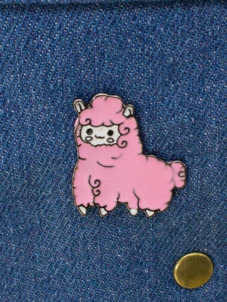 Значок металлический iLikeGift "Lama", pink 