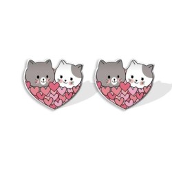 Серьги-клипсы GIRLY "Two cats"