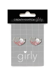 Серьги-клипсы GIRLY "Two cats"