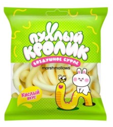 Воздушное суфле (Marshmallows) "Пухлый кролик" Червячки, лимон, 40 гр.