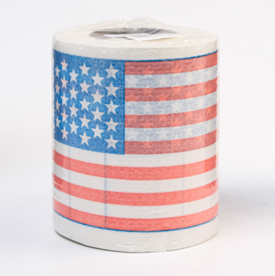 Сувенирная туалетная бумага «Американский флаг», двухслойная, 25 м (10х9,5 см)