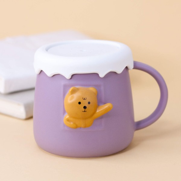 Кружка "Glaze Bear waving", purp (400ml) 