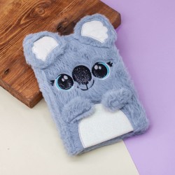 Блокнот плюшевый «Happy koala», grey, 21,5х14,5 см, плотность 80 гр.