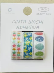 Набор декоративного скотча 3 шт. ПО-ПЛАНУ. "Colored eggs" (2м*1,5см)