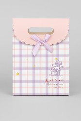 Пакет подарочный (XS) "Pattern plaid", purple (16.5*12.5*6)