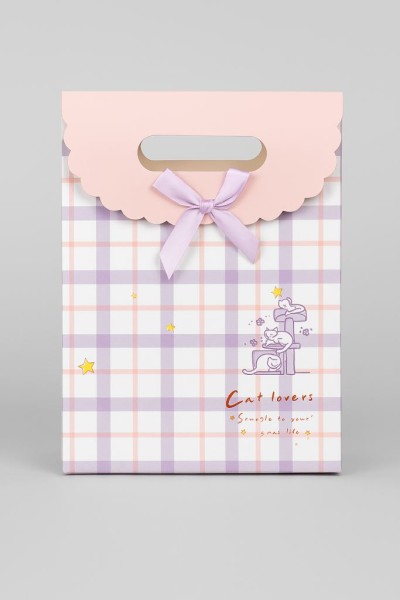 Пакет подарочный (XS) "Pattern plaid", purple (16.5*12.5*6) 
