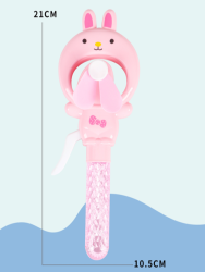 Портативный механический ручной вентилятор «Round rabbit», pink