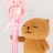 Портативный механический ручной вентилятор «Round rabbit», pink