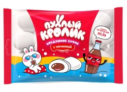 Воздушное суфле" "ПУХЛЫЙ КРОЛИК" (Marshmallows) с начинкой, со вкусом колы, 85 гр