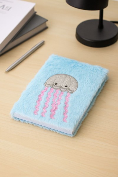 Блокнот плюшевый «Jelly fish», blue, 21,5х15 см, плотность 70 гр. 