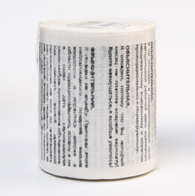 Сувенирная туалетная бумага «Объяснительная», двухслойная, 25 м (10х9,5 см)