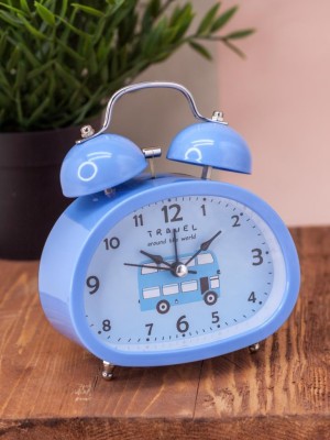 Часы-будильник "Transport", blue (13,5х12 см)