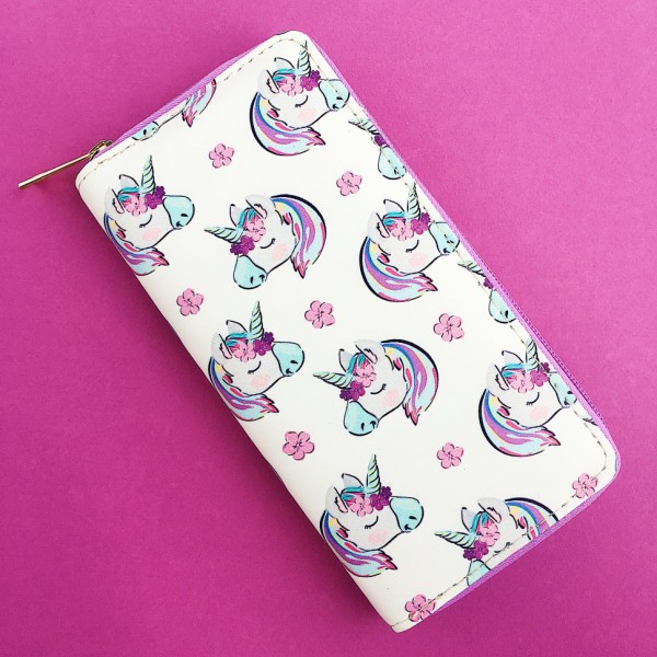 Кошелёк "Unicorn and flowers" white 