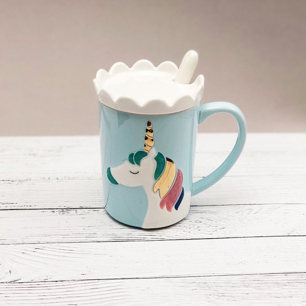 Кружка "Unicorn", blue (400ml) 